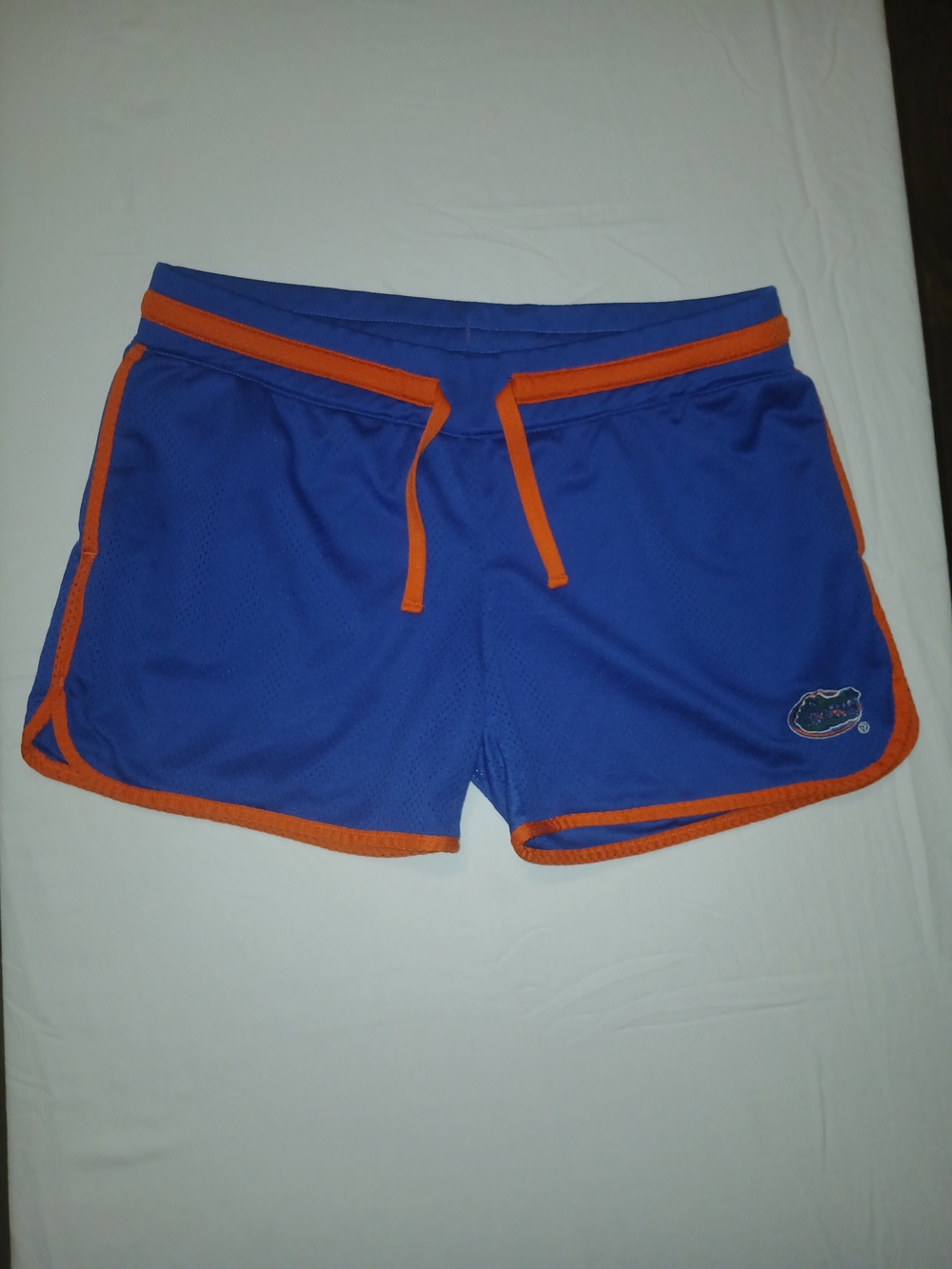 Colosseum Blue Athletic Shorts with Orange Trim